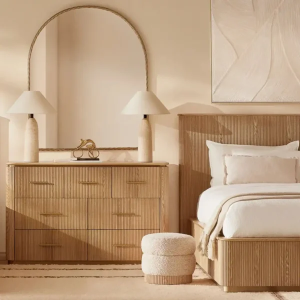 San Pierre Light Brown Ash King Single Bed 108x204cm