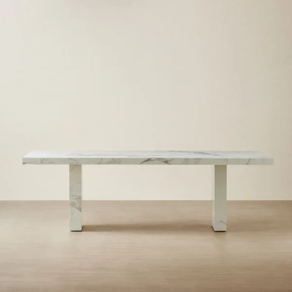 Port Lucienne Glossy Statuario White Sintered Stone Dining Table 240x118cm